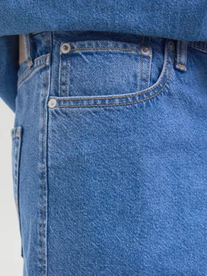 Klassiska jeansshorts herr – hög midja blå