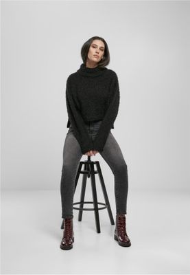 Feather sweater with a high neck