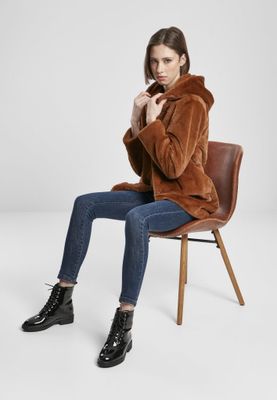Fluffy teddy coat with hood