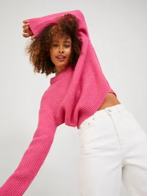 Mysig ribbstickad crew neck tröja JJXX