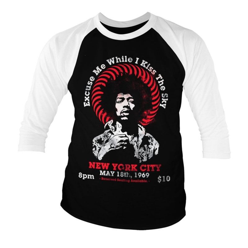 Jimi Hendrix - Live In New York Baseball 3/4 Longsleeve