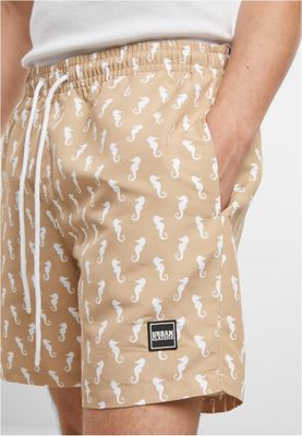 Pattern Swim Shorts Beigeseahorse