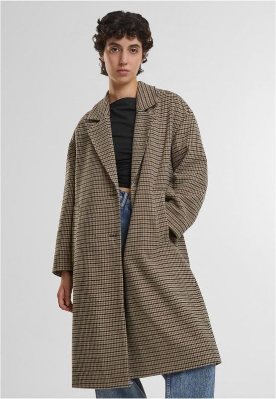 Oversized plaid frakke dame
