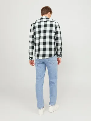 Tunn flanellskjorta slim fit herr