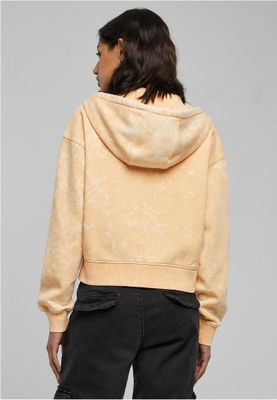 Ladies Short Oversized Towel Washed Zip Hoody