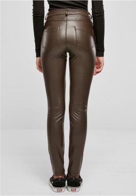 Ladies Mid Waist Synthetic Leather Pants