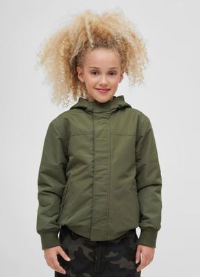 Windbreaker with fleece lining olive - Child