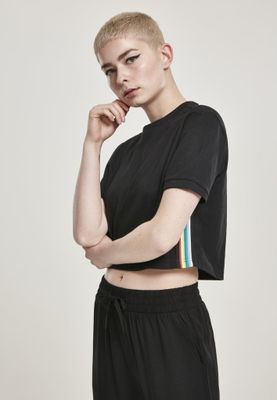 Short t-shirt with striped lady