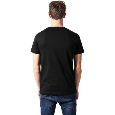 T-shirt med läder ficka
