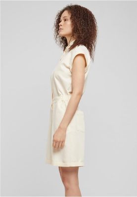 Short sleeve jumpsuit with shirt collar