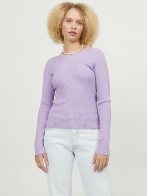 Purple ribbed longsleeve ladies JJXX