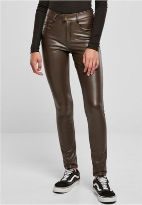 Ladies Mid Waist Synthetic Leather Pants