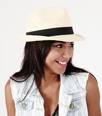 Trilby straw hat