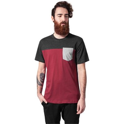 Trefärgad t-shirt med ficka