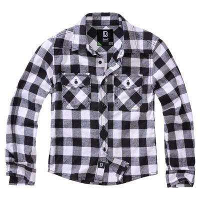 Flannel skjorte børn hvid/sort
