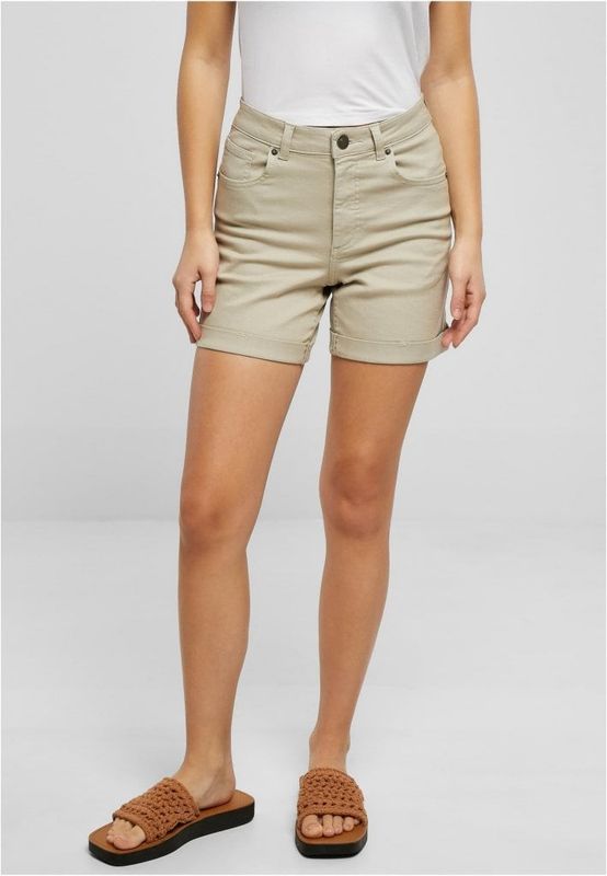 Färgade Stretch jeansshorts dam