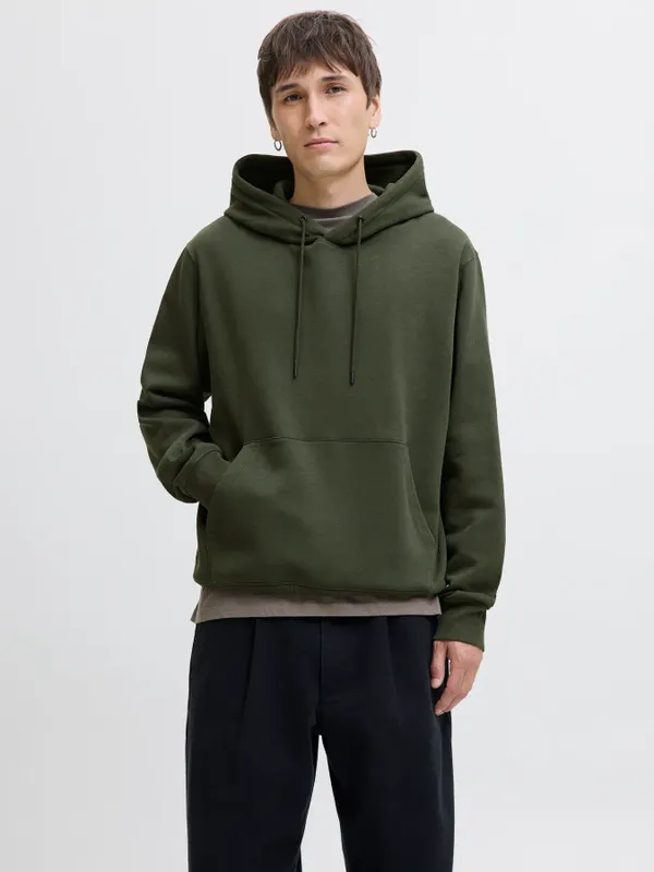 Avslappnad Hoodie med Känguruficka