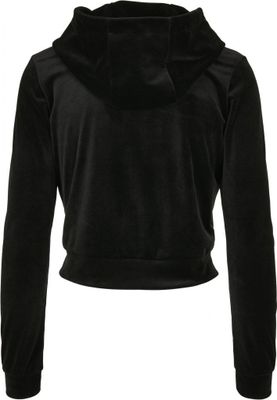 Ladies Short Velvet Zip Hoody