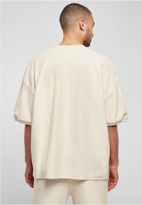 Ribbstickad t-shirt i kraftig frotté herr