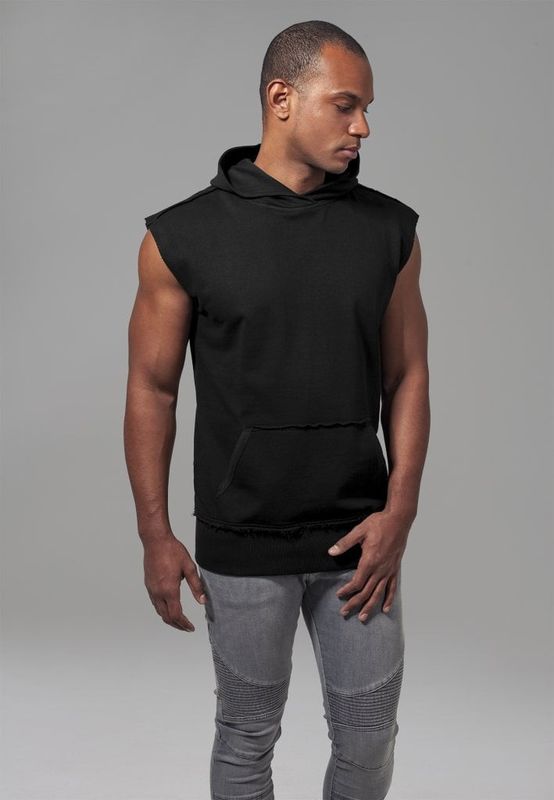 Ärmlös hoodie med omlott huva