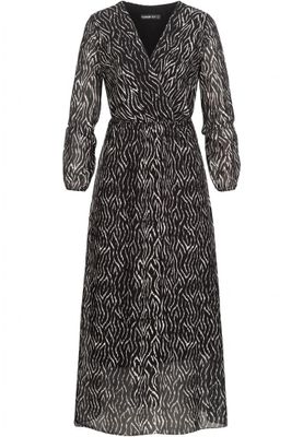 Long Chiffon dress V-neck Viscose detail