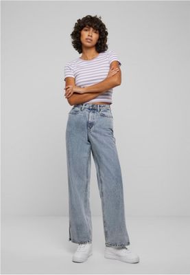 Women's short striped T-shirt