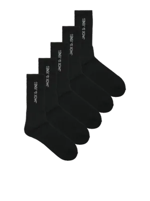 Svarta tennisstrumpor vertikal logo herr - 5-pack