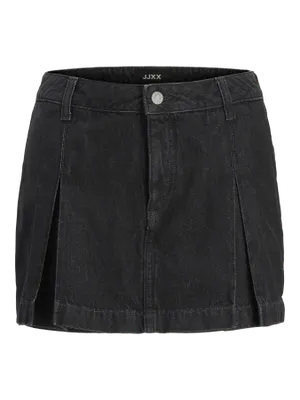 Plisserad Högmidjad jeansshorts