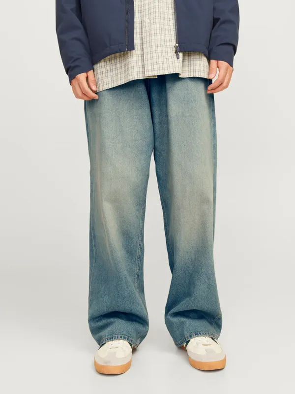 Stentvättade loose fit jeans herr - RON