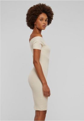 Ladies Off Shoulder Rib Dress