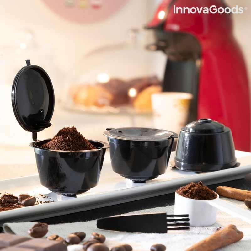 Sæt med 3 genanvendelige kaffekapsler Redol InnovaGoods