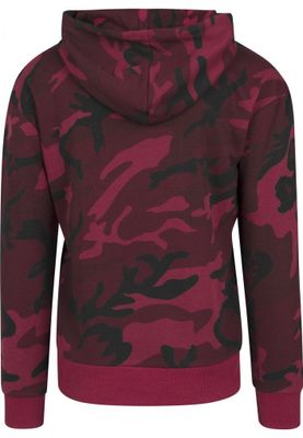 Camo-hættetrøje med høj hals