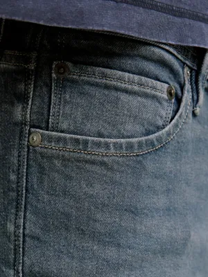 Mörka stentvättade slim fit jeans - GLENN