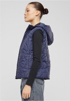 Women's lightweight quilted vest with hood