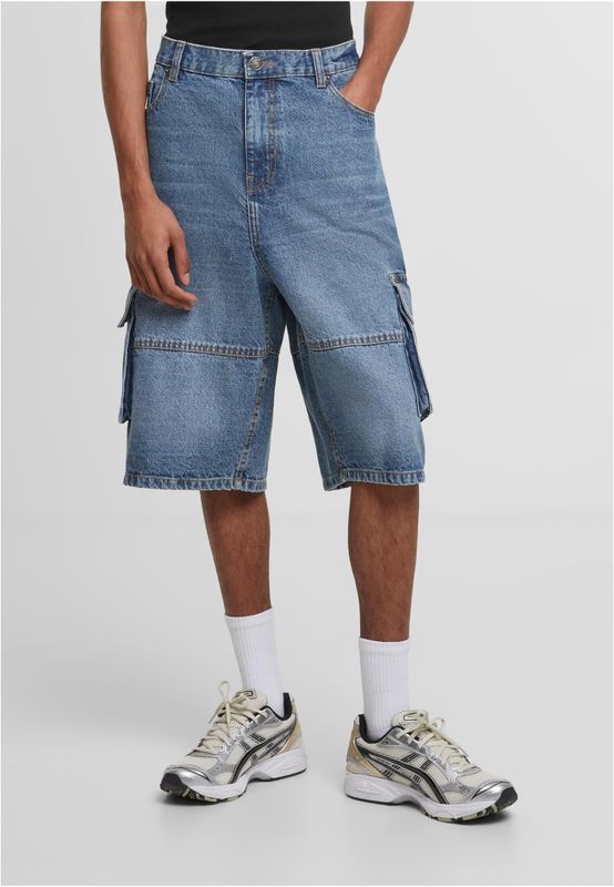 Cargojeansshorts med lastfickor och hög komfort