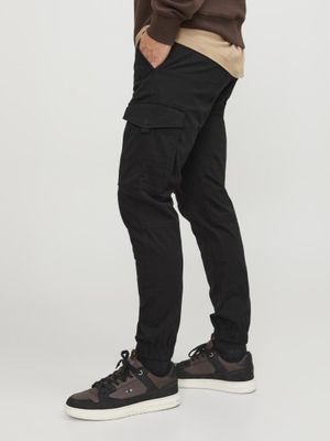Slim Fit Cargo Pants in Twill Weave, Low Waist
