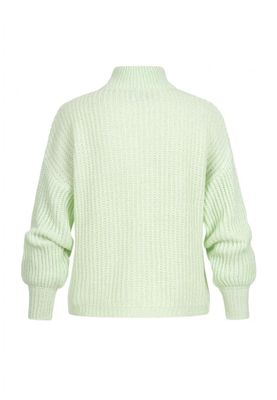 Mint pullover med opretstående krave og V-udskæring