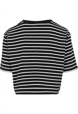 Kort stripet t-shirt overdimensioneret dam