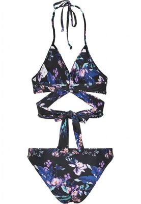 Draped bikini with flower
