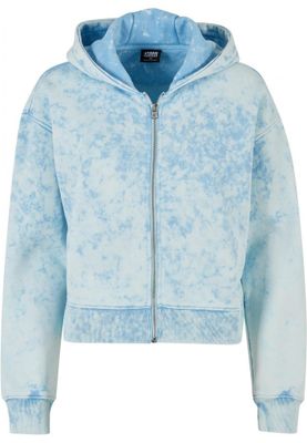 Ladies Short Oversized Towel Washed Zip Hoody