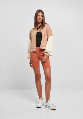 Oversized Two-Tone College Terry Jacket for Women