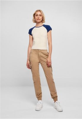 Ladies Organic Stretch Short Retro Baseball Tee