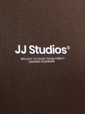 Brun T-shirt med liten logga – Jack & Jones Plus Size