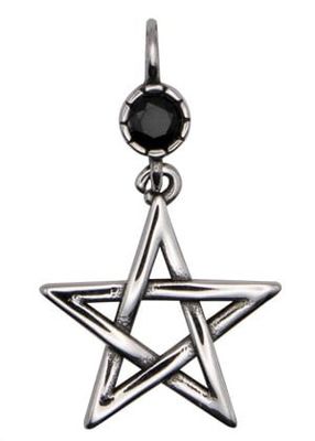 "Pentacle" black zirconia - necklace