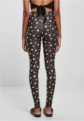 Black daisy leggings