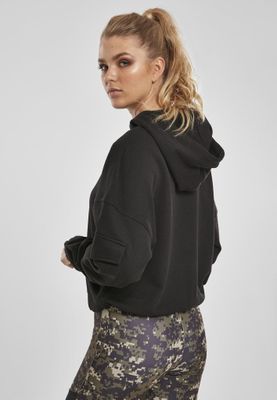 Short hoodie with arm pocket lady