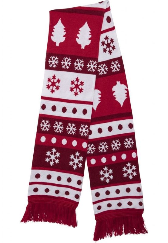 Red and white Christmas scarf