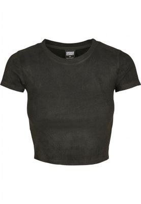 Ribbed short t-shirt ladies