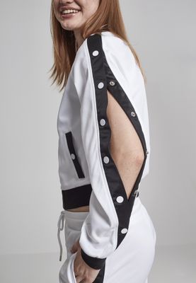 Jacket with push buttons on the arms of the lady