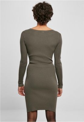 Ribbed dress with long sleeves